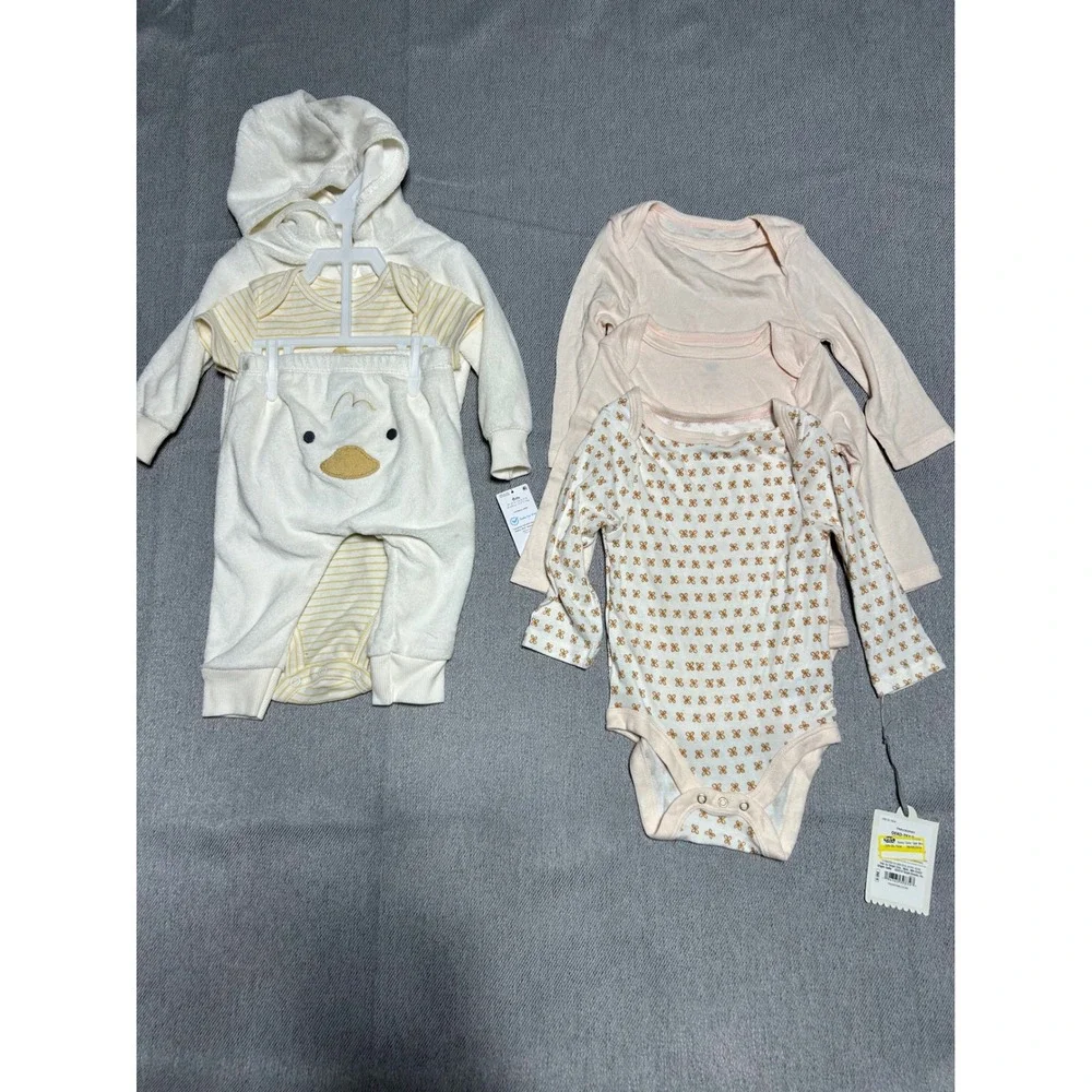 Carter's Baby 6 month Pink Yellow Duck Onesie Pants 6‎ Piece Lot